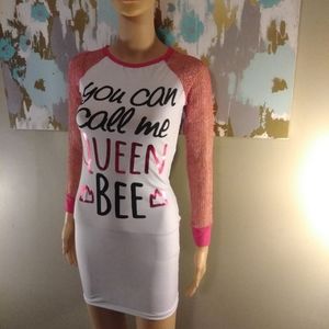 Dress with mesh long sleeves